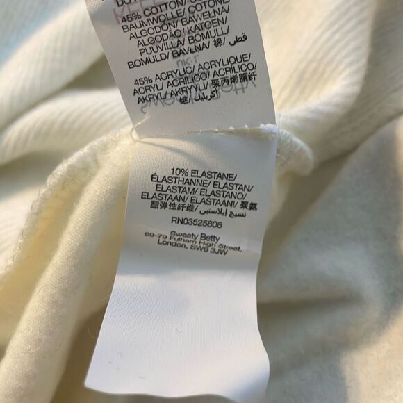 Sweaty Betty Harmonise Luxe Fleece Pullover Sweatshirt Ivory Knit Cowl Neck Long - Picture 9 of 9